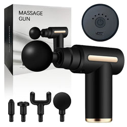 Automatic body massage gun with adjustable attachments for muscle relief.